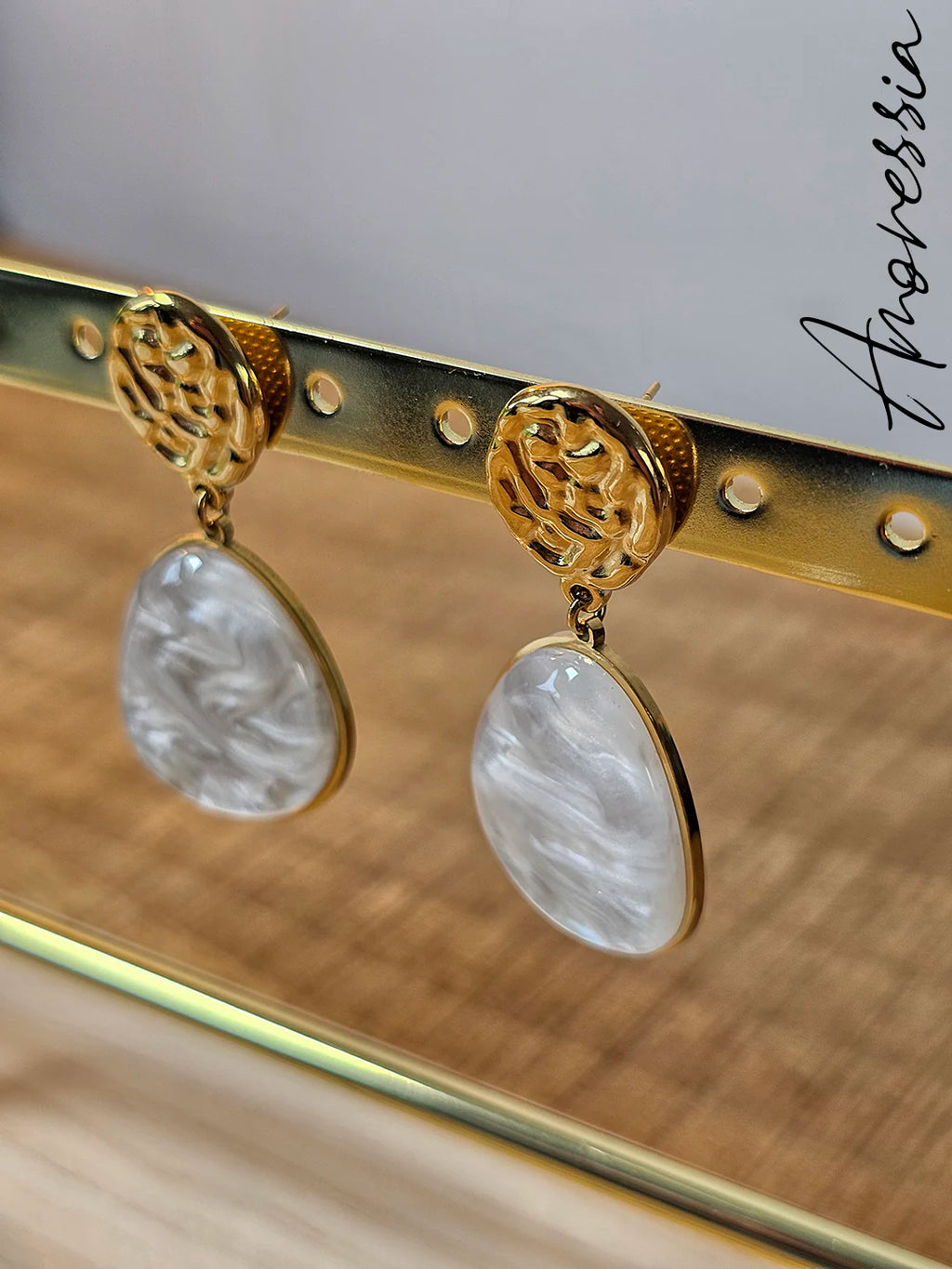 Boucles d'Oreilles Jade — Boucles Pendantes Vertes Femme