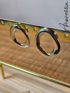 Boucles d'Oreilles Anneau Argenté — Créoles Argentées Femme