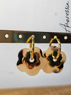Boucles d'Oreilles Fleur Léopard — Boucles Imprimé Léopard Femme