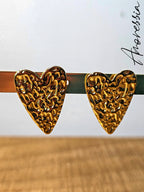 Boucles d'Oreilles Coeur — Boucles Cœur Dorées Femme