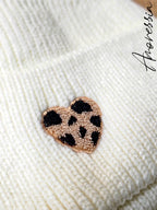 Bonnet Cœur Léopard — Bonnet Léopard Femme porté