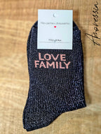 Chaussettes Love Family — Chaussettes Brodées Love Family Femme