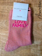 Chaussettes Love Family — Chaussettes Brodées Femme photo portées