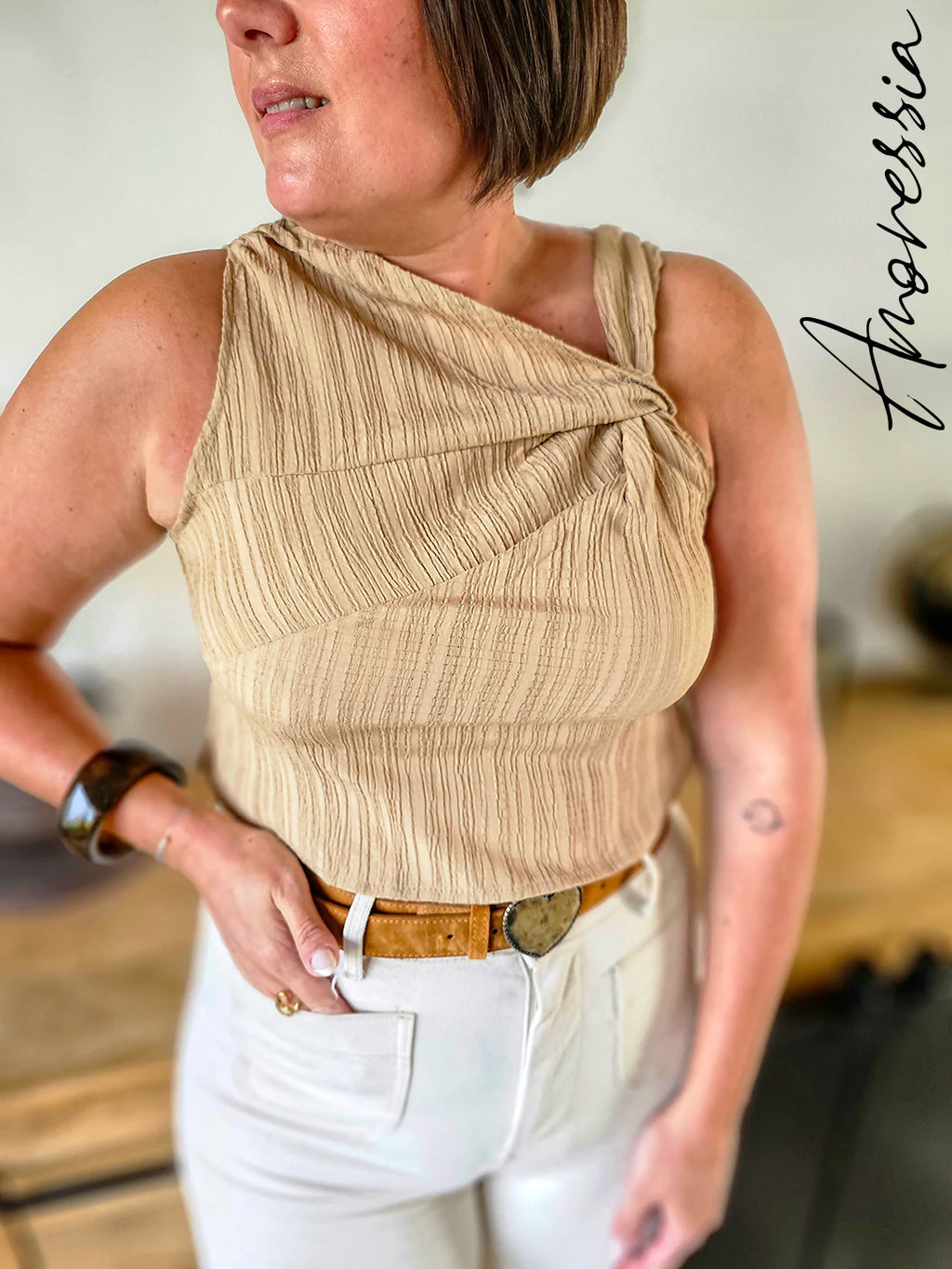 Top Ecru — Top Écru Femme