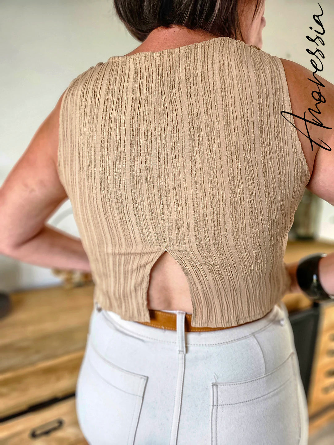 Top Ecru — Top Écru Femme
