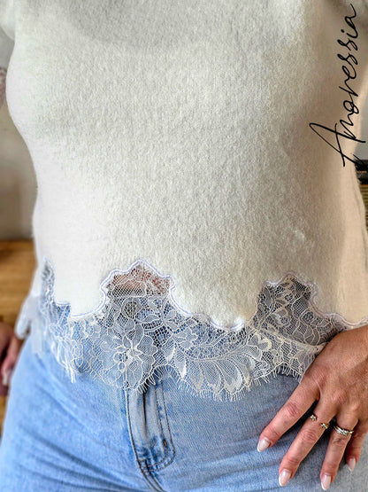 Pull manches courtes Lova Blanc