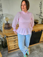 Blouse vichy rose — Blouse Vichy Rose Femme zoom