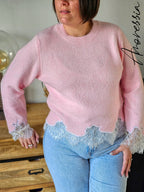 Pull manches longues Lova Rose — Pull Manches Longues Rose Femme