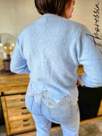 Pull manches longues Lova Bleu — Pull Manches Longues Bleu Femme vue détail