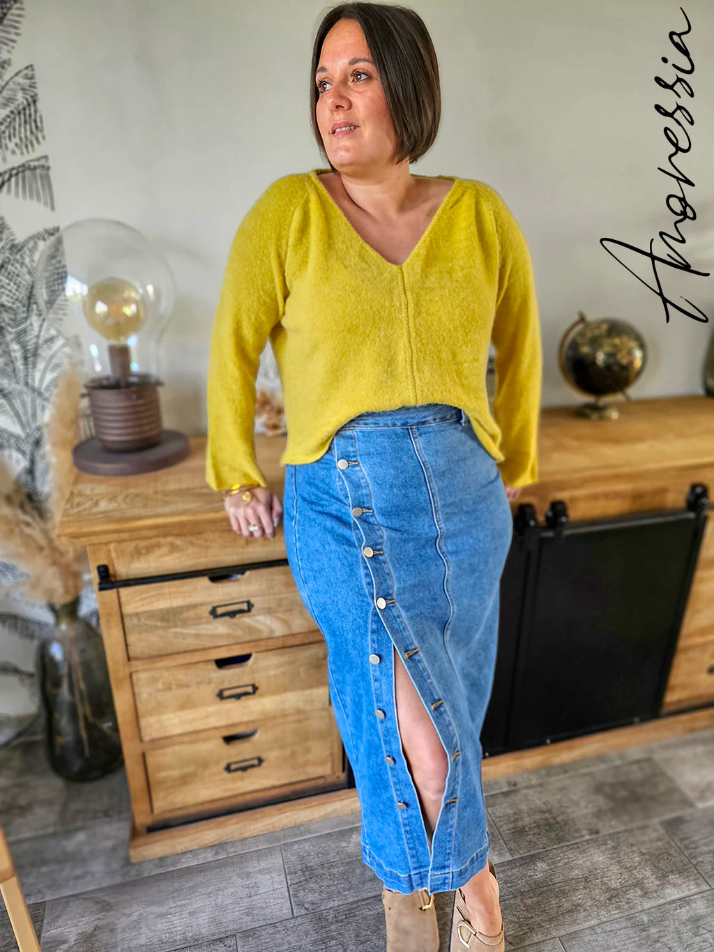 Pull Jaune — Pull Jaune Femme photo lifestyle