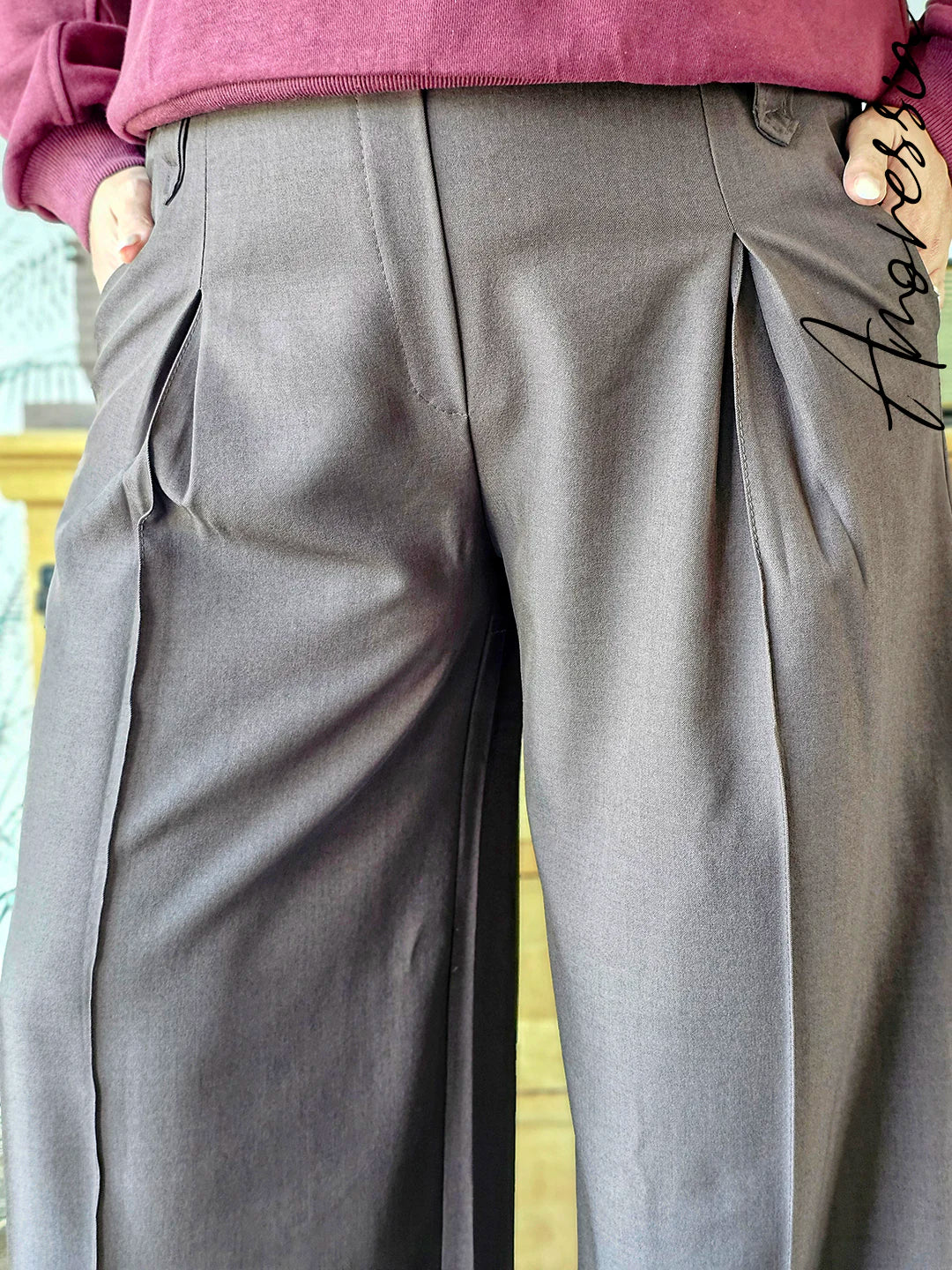 Pantalon Palazzo Chocolat Femme — Pantalon Mio