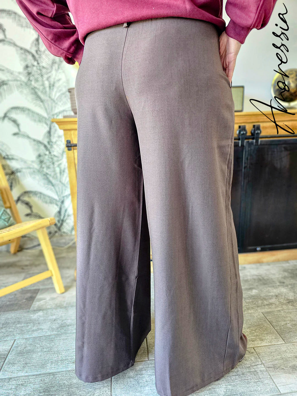 Pantalon Palazzo Chocolat Femme — Pantalon Mio