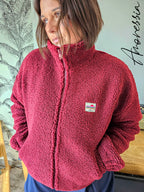 Veste Sherpa Bordeaux Femme — Veste Lovely