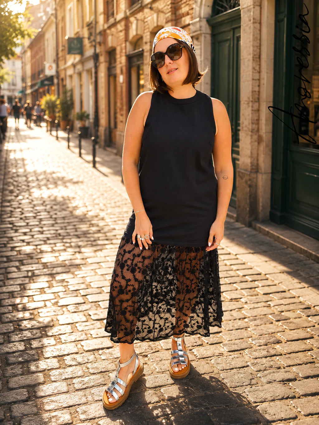 Robe Donna — Robe Noire Dentelle Sans Manches Femme