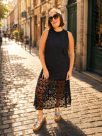 Robe Donna — Robe Noire Dentelle Sans Manches Femme