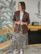Jupe Longue Léopard — Jupe Maxi Fluide Viscose Imprimé Léopard Femme look complet