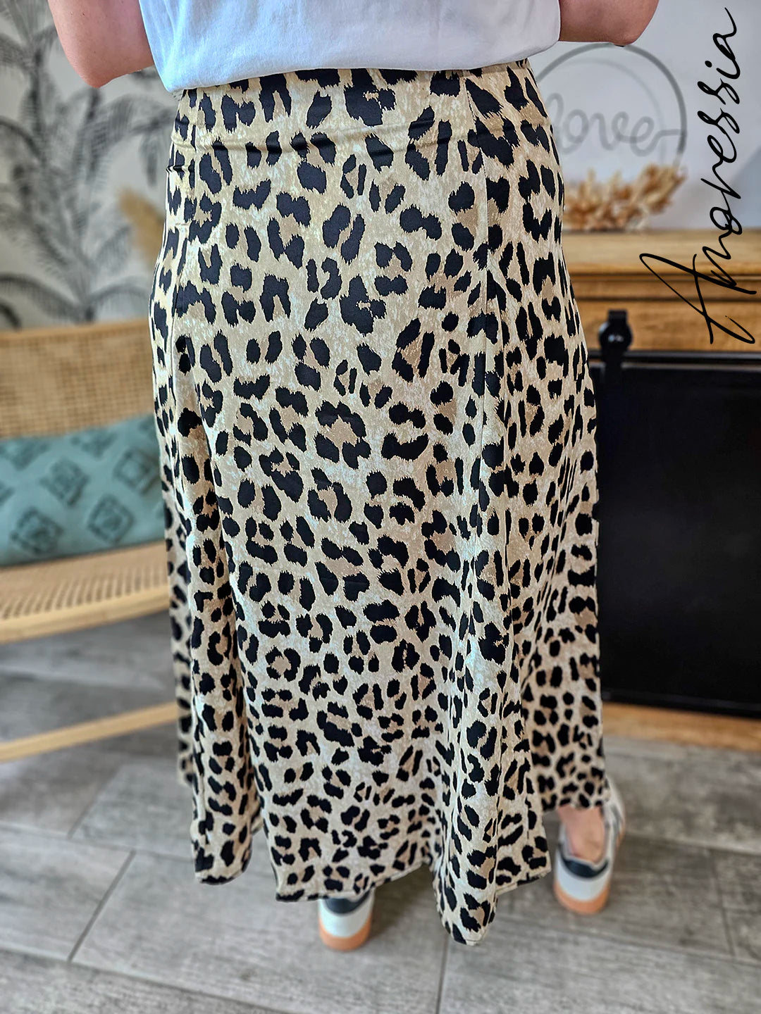 Jupe Longue Léopard — Jupe Maxi Fluide Viscose Imprimé Léopard Femme autre vue